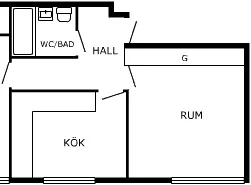 2 rums lägenhet i Lund