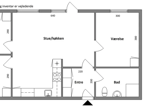 4 værelses lejlighed på 103 m