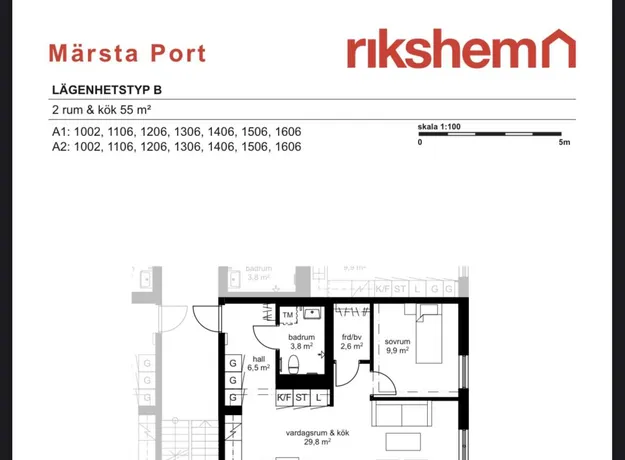 1 rums lägenhet i Märsta