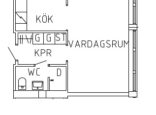 1 rums lägenhet i Luleå