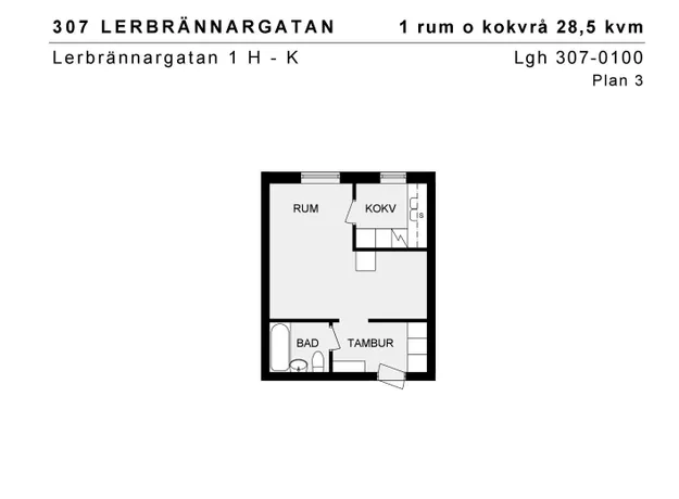 1 rums lägenhet i Mölndal