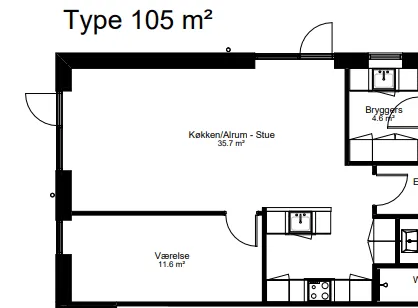 4 værelses hus på 105 m