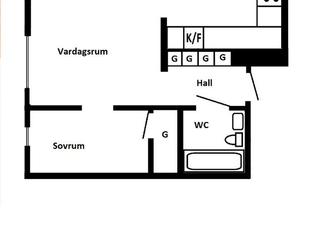 2 rums lägenhet i Örnsköldsvik