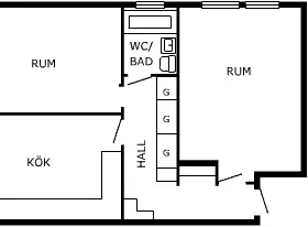 2 rums lägenhet i Lund