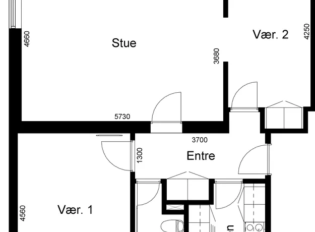 3 værelses lejlighed på 84 m