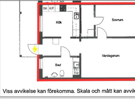 2 rums lägenhet i Glimåkra