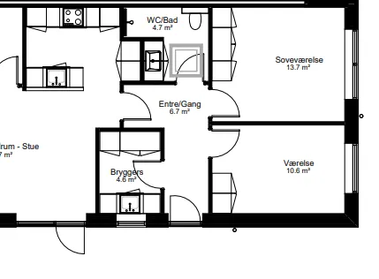 4 værelses hus på 105 m