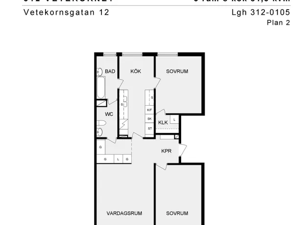 3 rums lägenhet i Mölndal