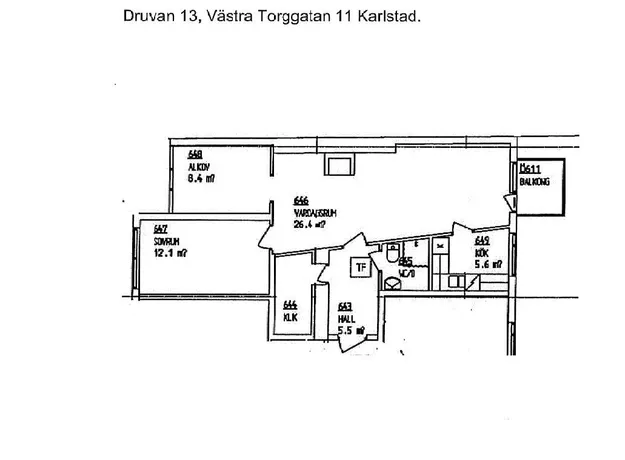 3 rums lägenhet i Karlstad