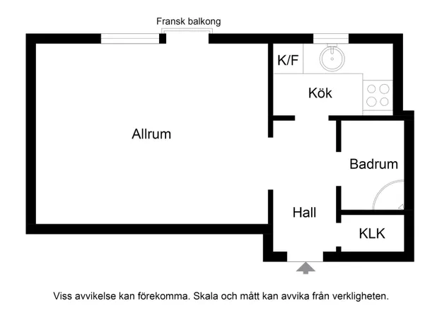 1 rums lägenhet i Bromma