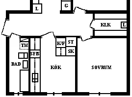 3 rums lägenhet i Holmsund