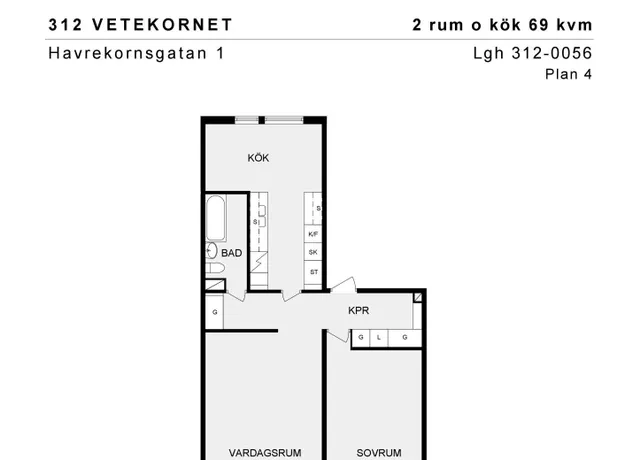 2 rums lägenhet i Mölndal