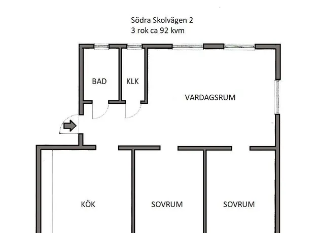 3 rums lägenhet i Skinnskatteberg