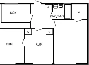 3 rums lägenhet i Lund