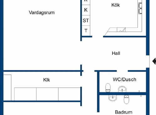 3 rums lägenhet i Lund