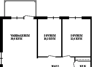 3 rums lägenhet i Umeå