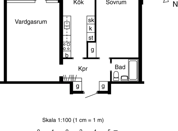 2 rums lägenhet i Nässjö