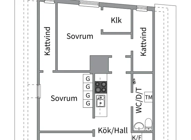 3 rums lägenhet i Uppsala